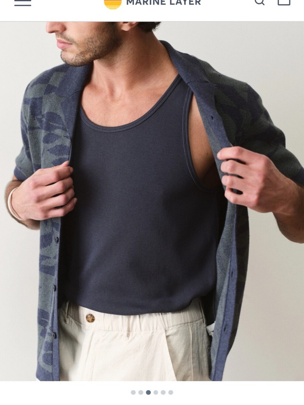 Marine Layer Carter Rib Tank- M - Picture 5 of 7
